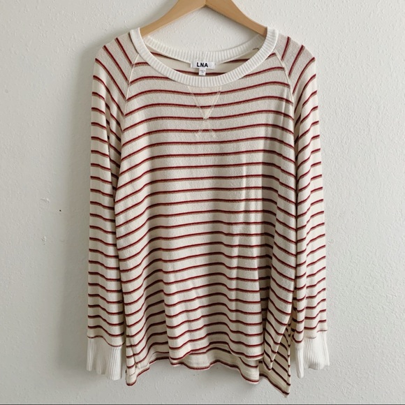LNA Jamie Stripe Knit Raglan Sleeve Pullover - Picture 2 of 11
